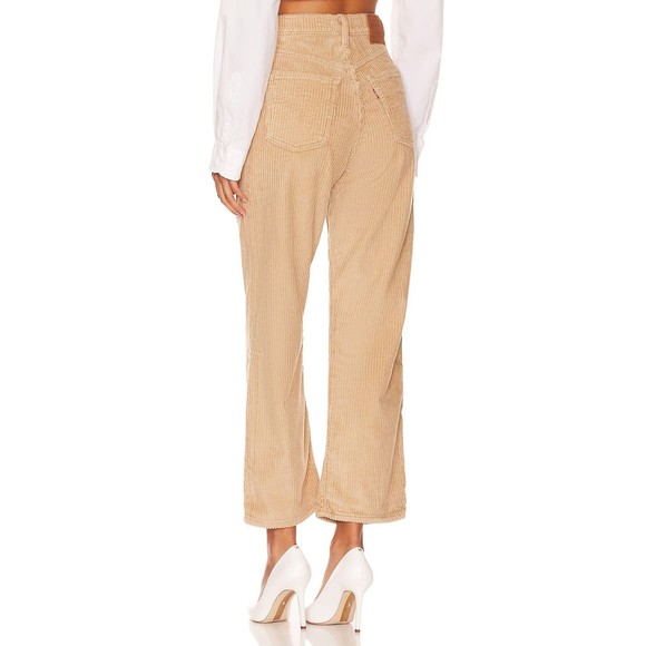 Levis Premium Ribcage Straight Ankle Jean 25 27 Granola Brown Corduroy Pants New - Picture 15 of 16